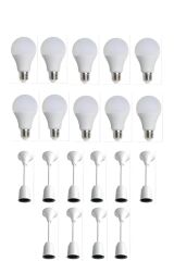 9 W LED AMPUL BEYAZ 10 ADET TİJ DUY PORSELEN 10 ADET TOPLAM 20  PARÇA TAKIM