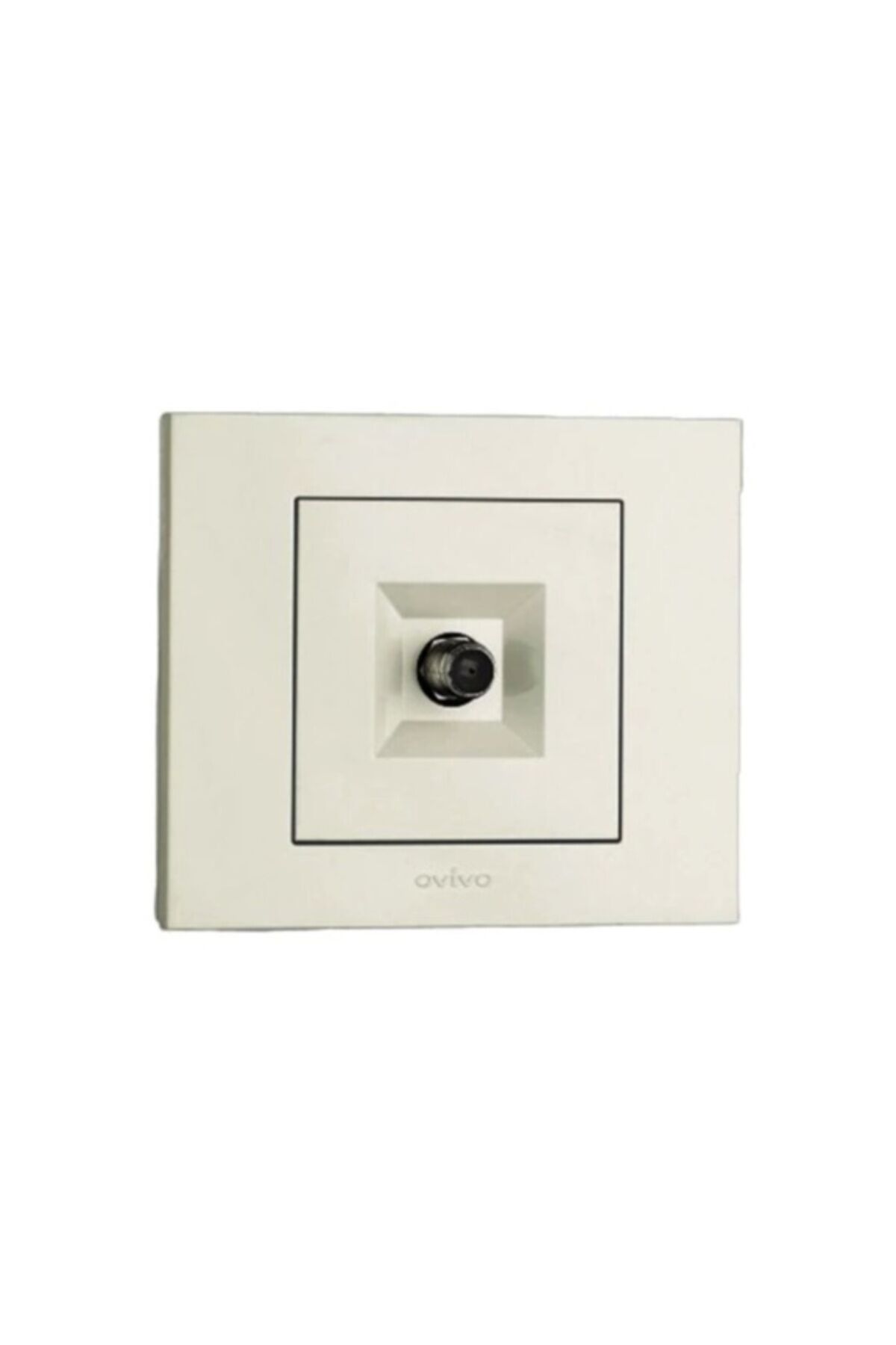 OVİVO Grano Uydu Prizi F-konnektör Dişi Ekranı Priz Mekanizma Çerçeve Beyaz