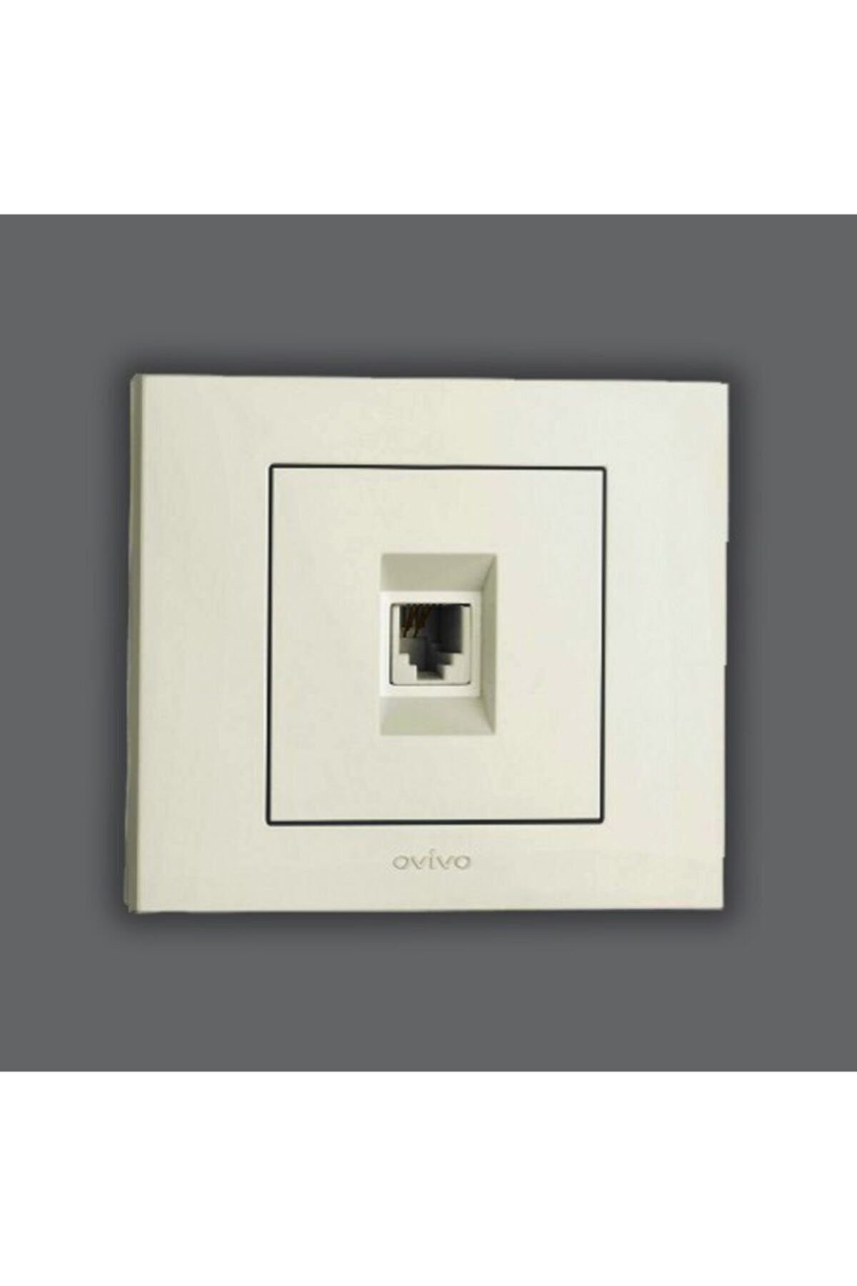 Ovivo Grano Beyaz Rj11 Nümeris Telefon Prizi Çerçeve Dahil