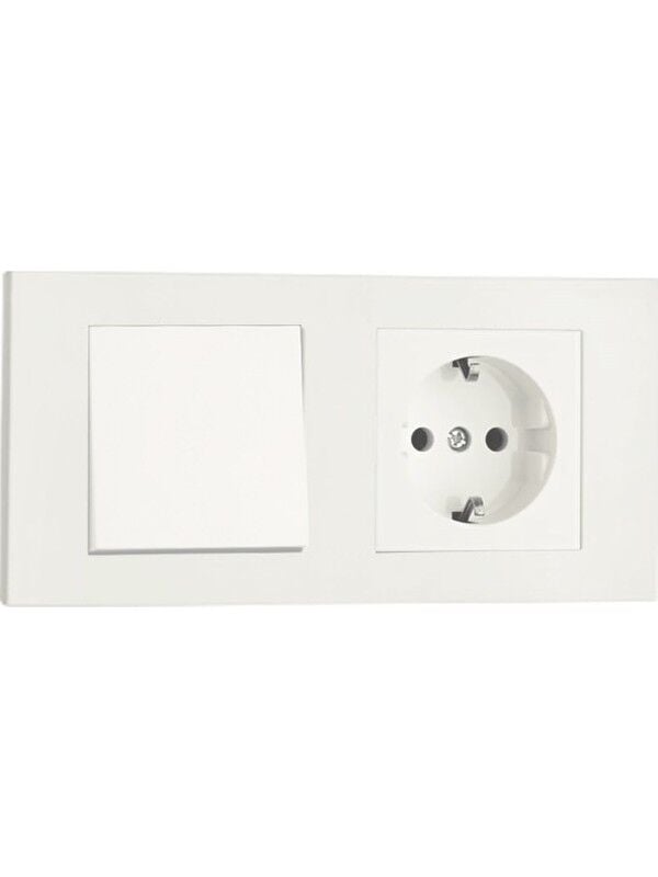 Grano Beyaz 2'li Set Anahtar ve Topraklı Priz Set