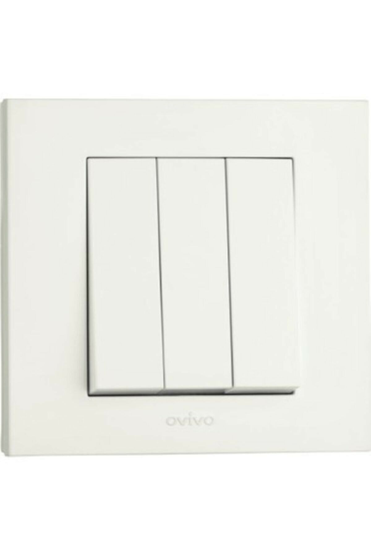 3`lü Anahtar Grano Beyaz Çerçeveli