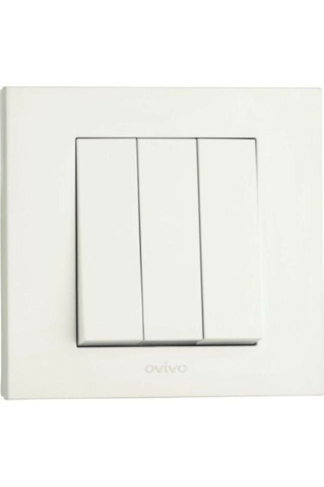 3`lü Anahtar Grano Beyaz Çerçeveli