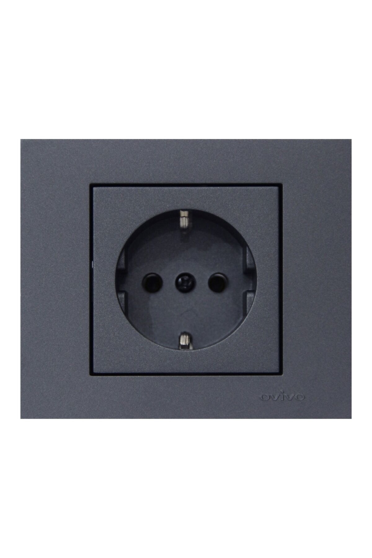 OVİVO GRANO FÜME TOPRAKLI PRİZ