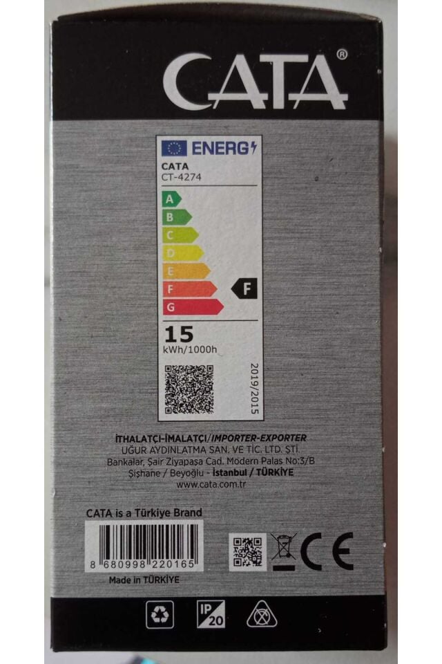 Ct-4274b CATA 15w Led Ampül E27 6500k Beyaz Işık 1550 Lm (15W=100W)