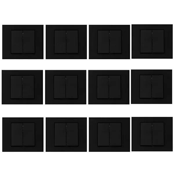 Ovivo Grano Siyah Komütatör 12'Li Paket (Çerçeve Dahil)