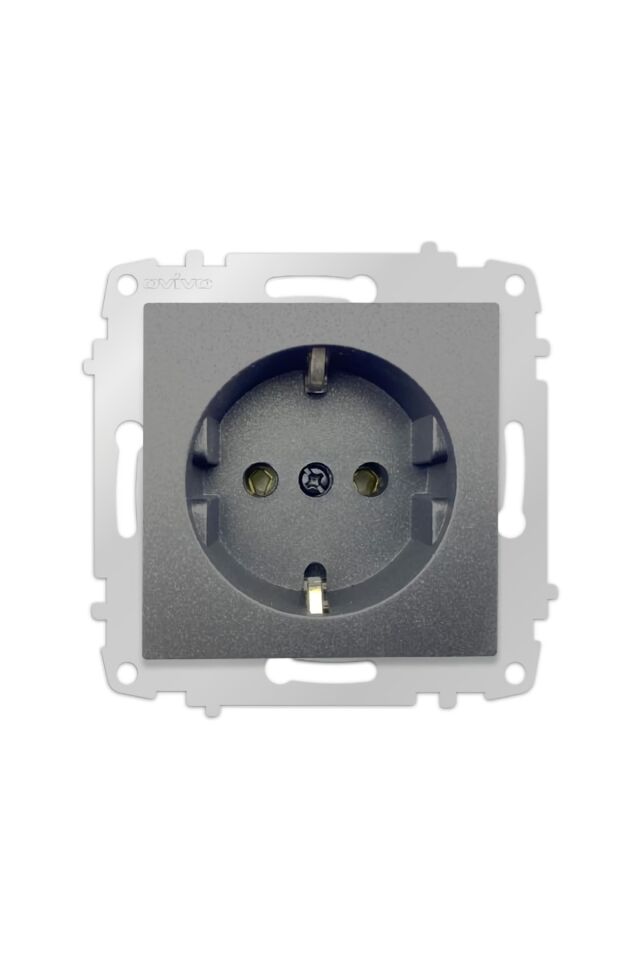 OVİVO GRANO FÜME  TOPRAKLI PRİZ+ TOPRAKLI PRİZ+İKİLİ ÇERÇEVE SET