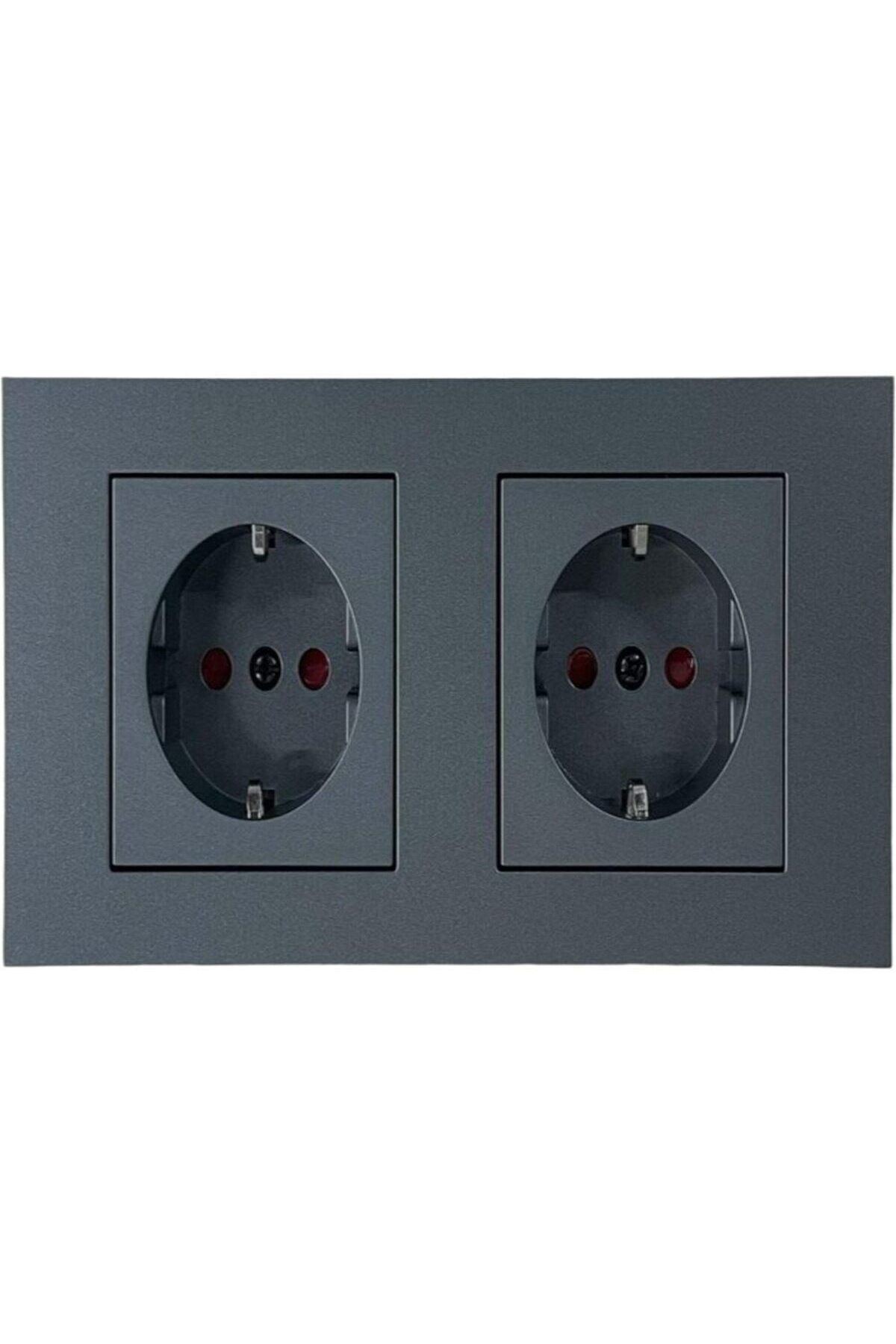 OVİVO GRANO FÜME  TOPRAKLI PRİZ+ TOPRAKLI PRİZ+İKİLİ ÇERÇEVE SET