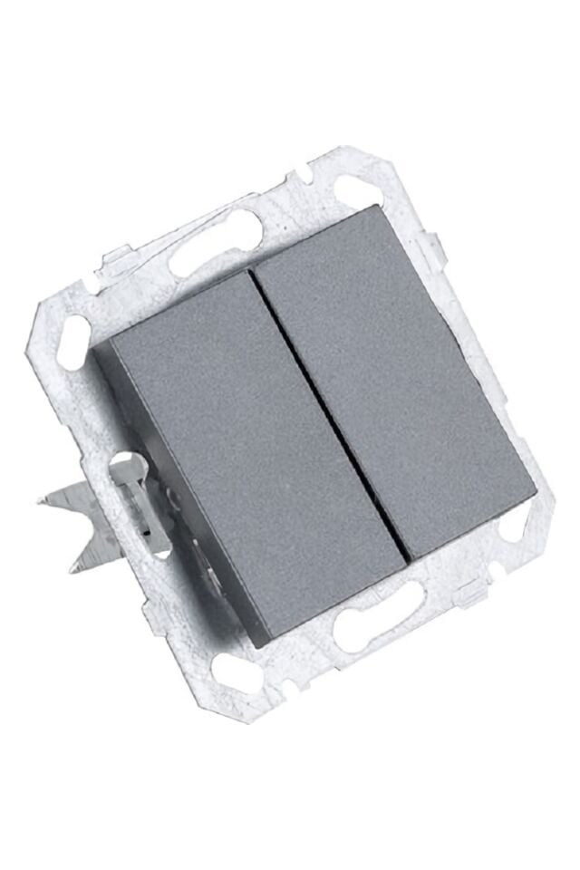 OVİVO GRANO FÜME KOMÜTATÖR (2 Lİ ANAHTAR) 10 LU EKONOMİK PAKET ÇERÇEVE DAHİL