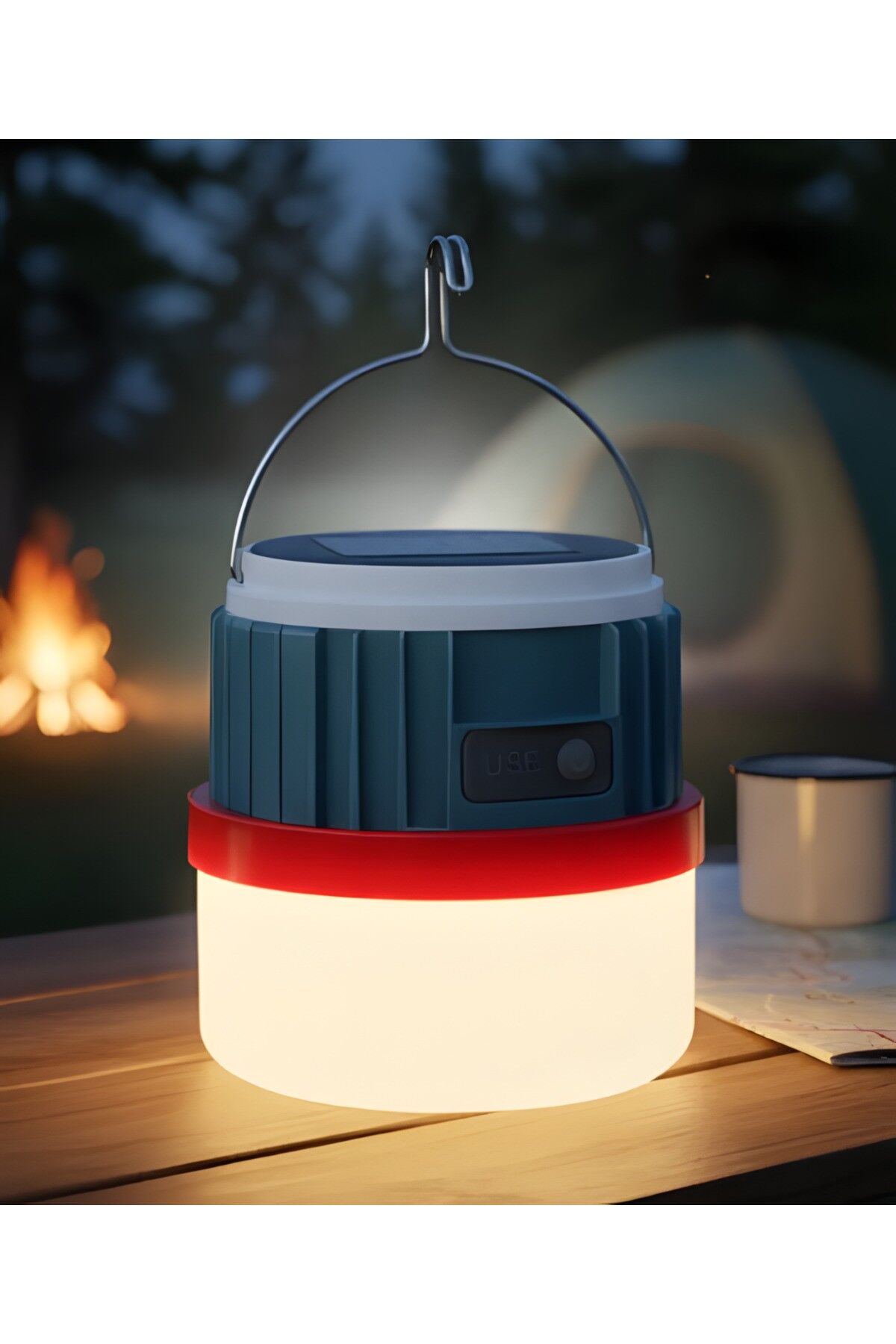 KBA753 Erciyes Solar Kamp Feneri 50W Sarı Işık, 3V 1200MAH Batarya, 6-8 Saat Çalışma