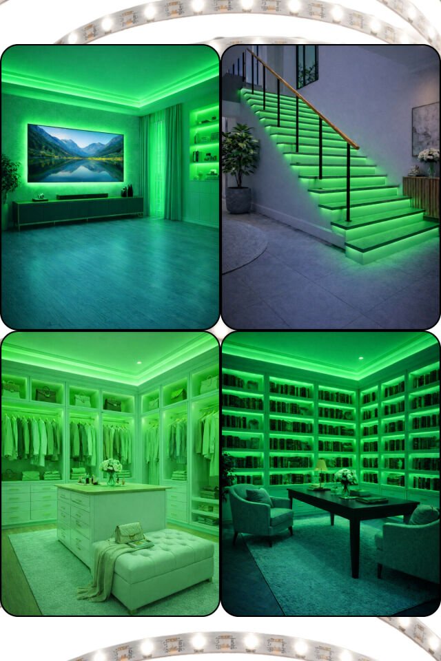 CT-4483 10 Çipli Şerit Led Yeşil Işık ◆ İç Mekan ◆ Yüksek Lümen ◆ Ekstra Kalın PCB ◆ 5 m ( TRAFOSUZ )