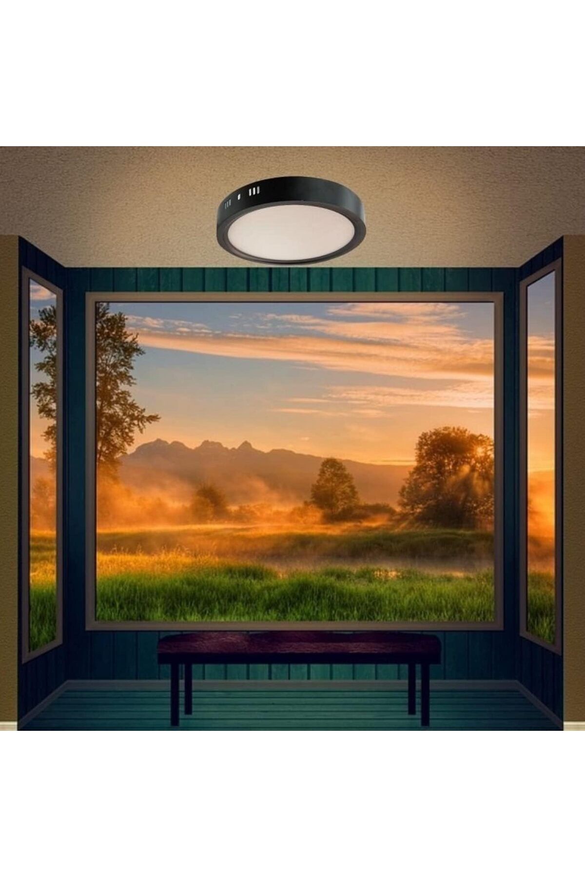 Modern Tavana Sıfır Led Lamba Buz Beyaz Işık Siyah Metal Kasa Salon Mutfak Oturma Odası Avize