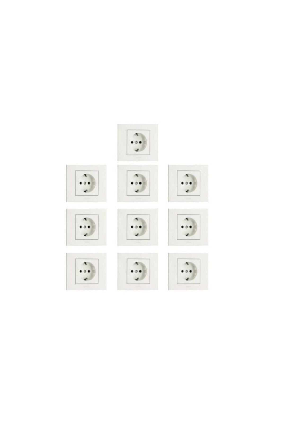 10 Adet Ovivo Grano Beyaz Topraklı Priz Çerçeve Dahildir