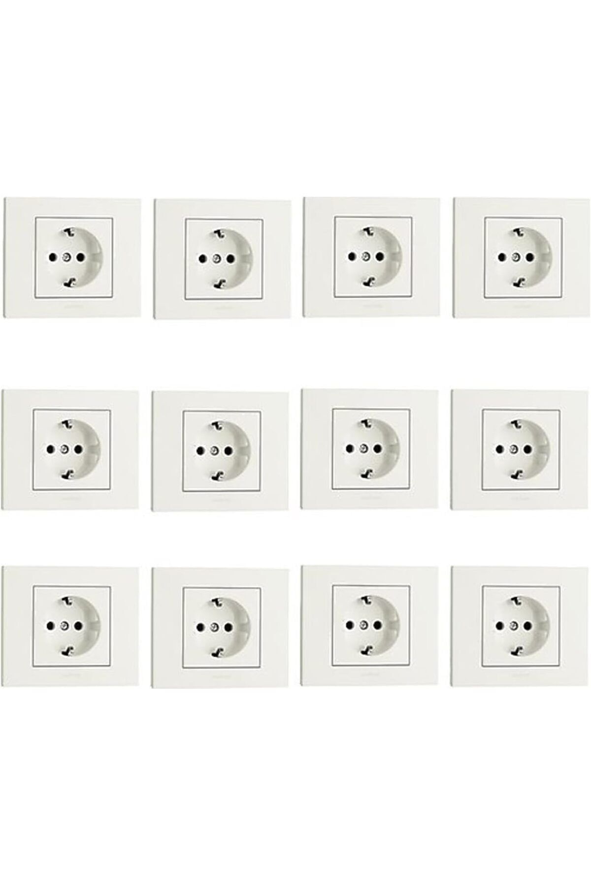 OVİVO GRANO BEYAZ TOPRAKLI PRİZ 12 Lİ EKONOMİK PAKET ÇERÇEVE DAHİL